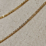 18k Gold Filled material and featuring a delicate 1.45mm width along with a charming moon bar pendant