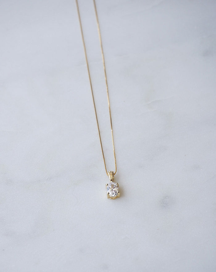 Solitaire Necklace- Clear